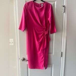 ASOS Pink Ruched Wrap Sheath Dress